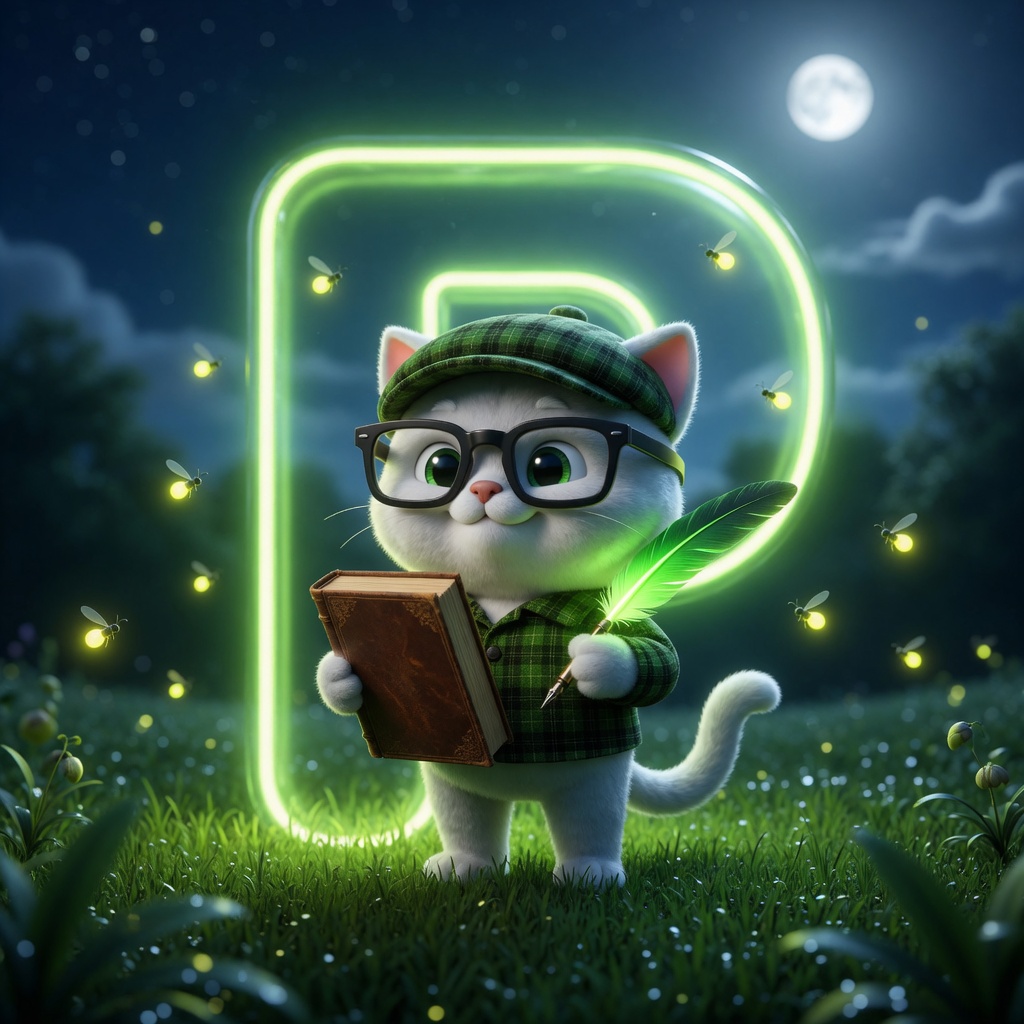 Catpons with book and quill